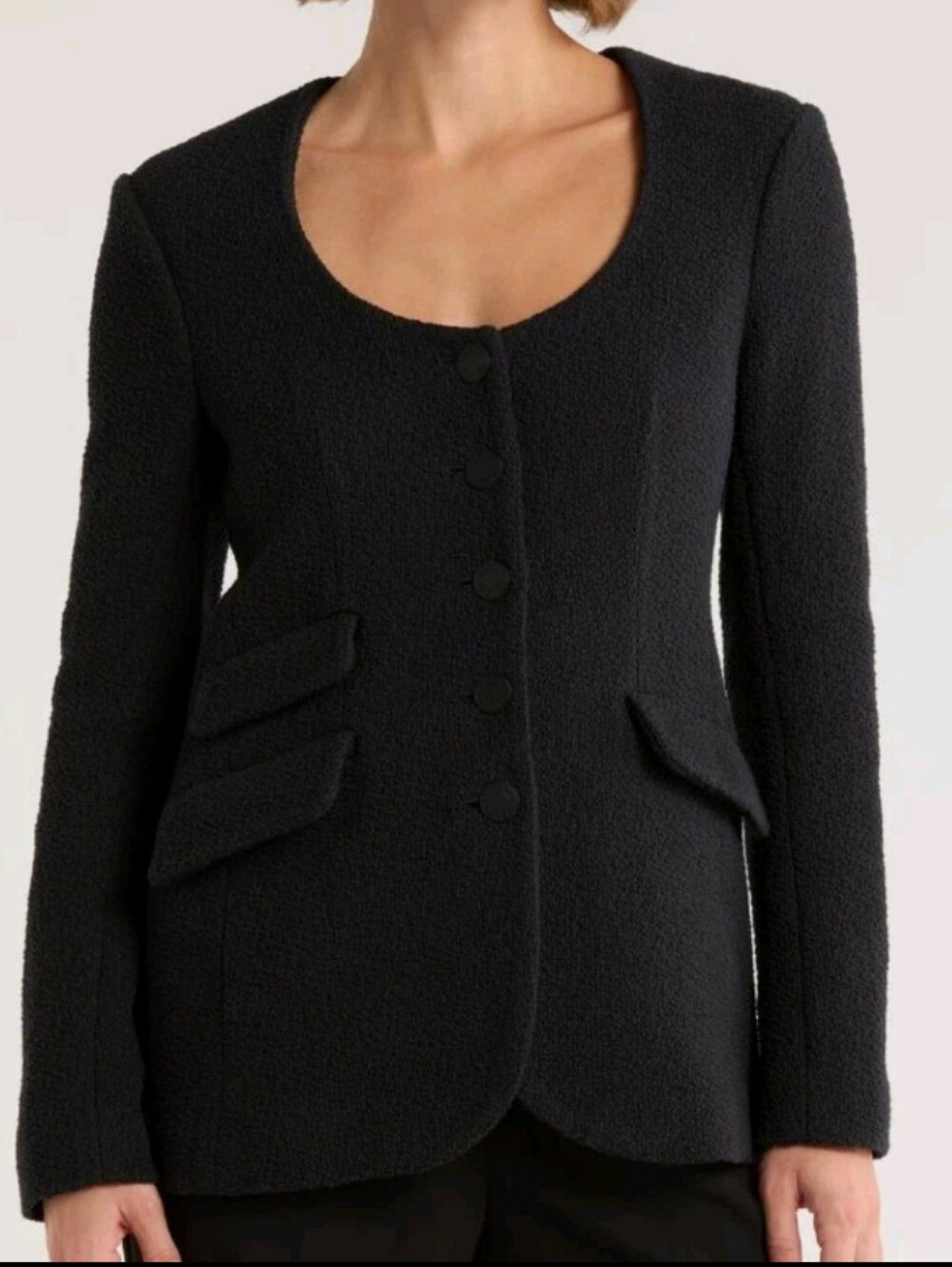 Rag & Bone Size 00 Rosie Black Tweed Blazer Msrp $598